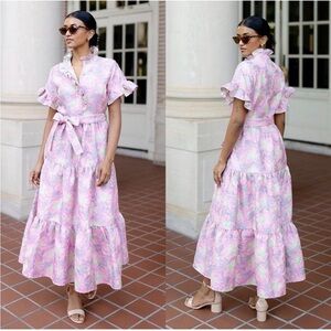 Abbey Glass Sadie jacquard floral dress